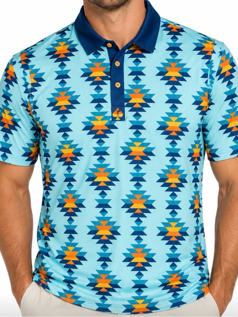 Pins & Aces /// Men’s Southwest Aztec Polo - Size XL
